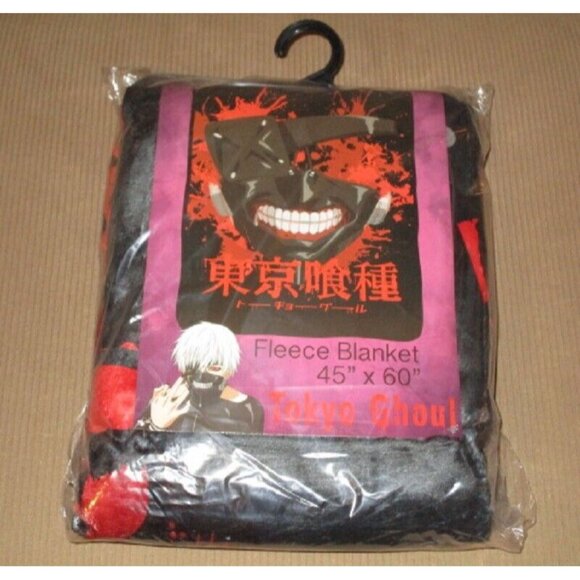 New Tokyo Ghoul Black Mask Fleece Throw Gift Blanket Ken Kaneki Anime SOFT - Picture 3 of 3